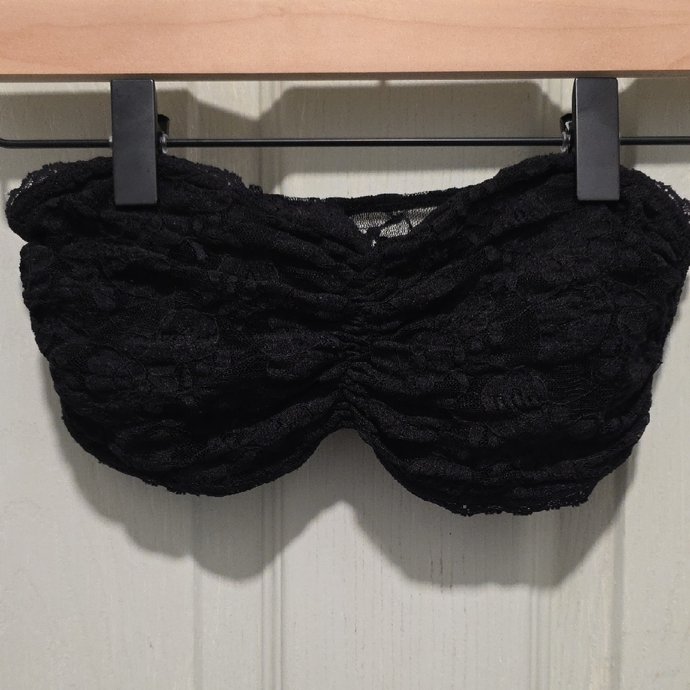 Wet Seal Black Lace Bandeau Strapless Tube Top